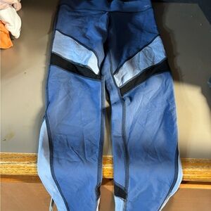 PINK Victoria's Secret Blue and Black Leggings